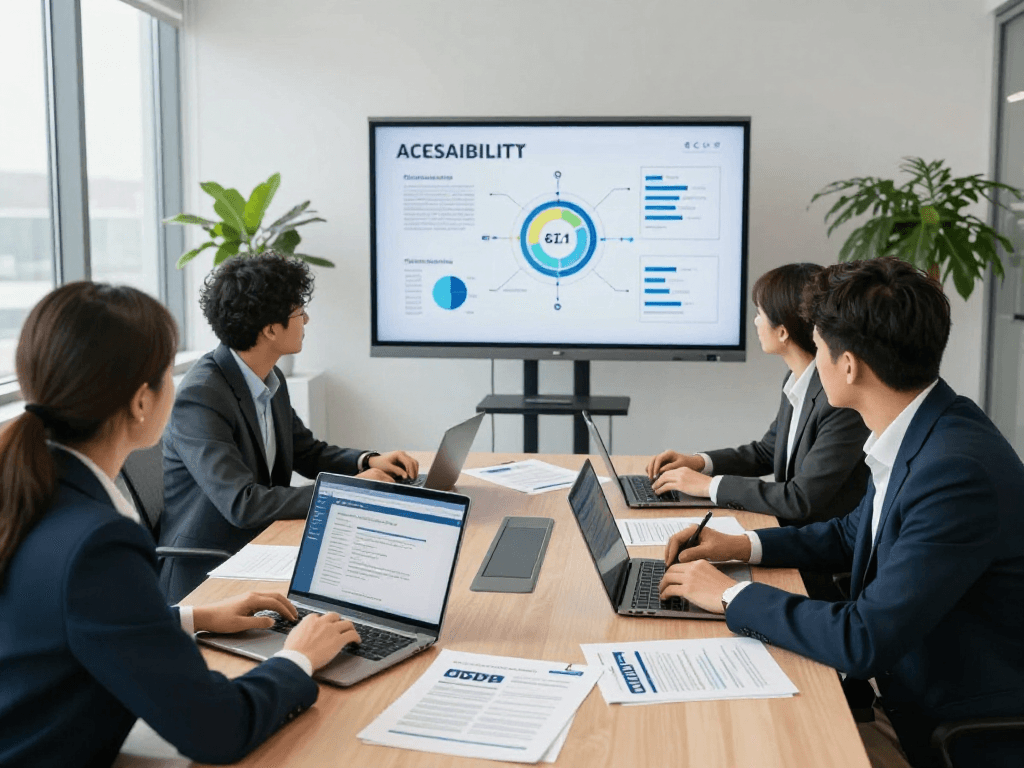 Branchenlösungen – Übersicht in a professional consulting office for data protection and accessibility.