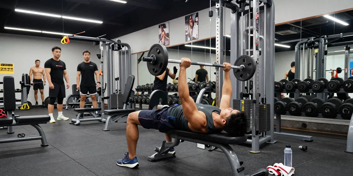 Im Selliza Shop hochwertige Steroide kaufen, Fitnessszene mit Muskelathleten im Gym während des Trainings.