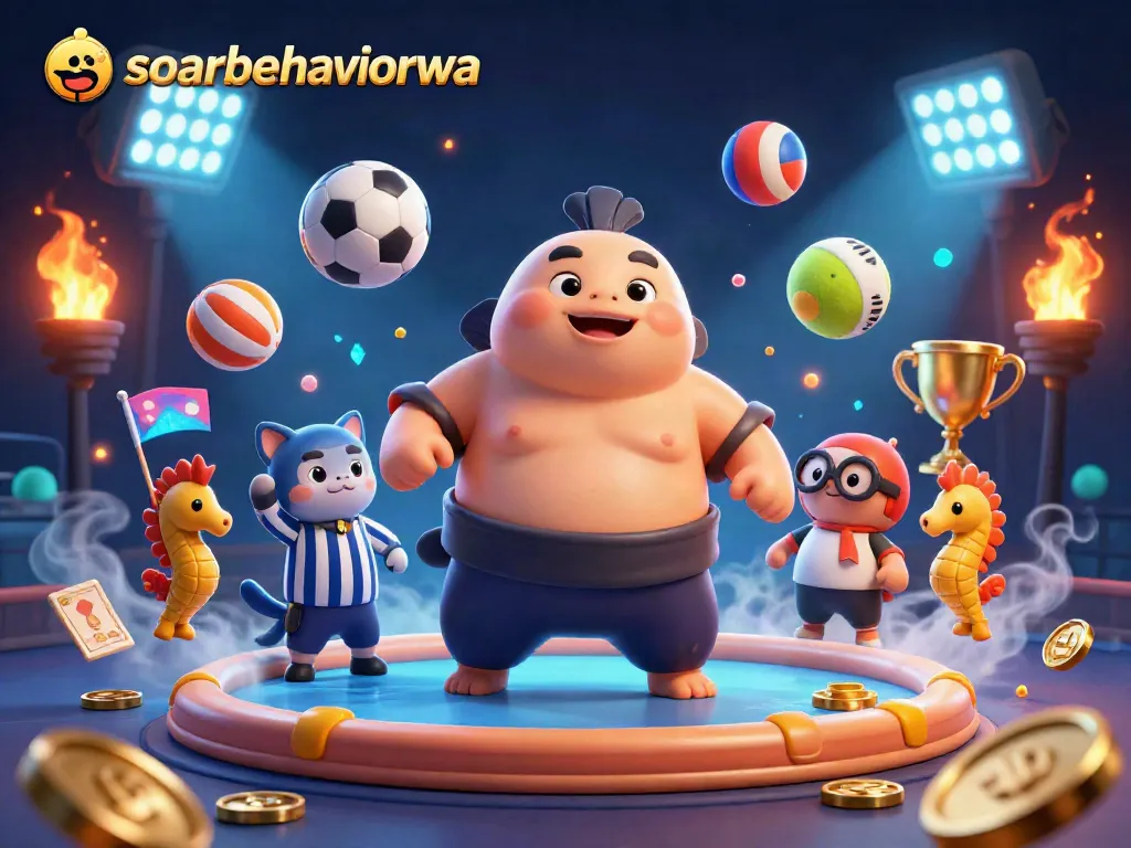 Engage with soarbehaviorwa in a dynamic underwater gambling arena featuring colorful characters and sports elements.