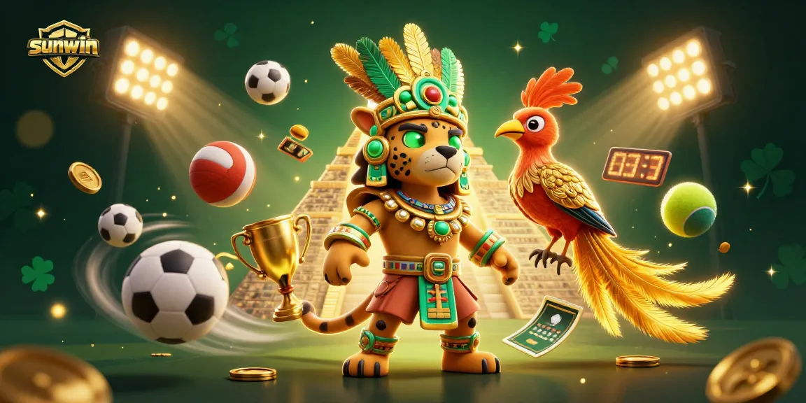Engage in winning sports betting with sunwin featuring an energetic Mayan themed scene.